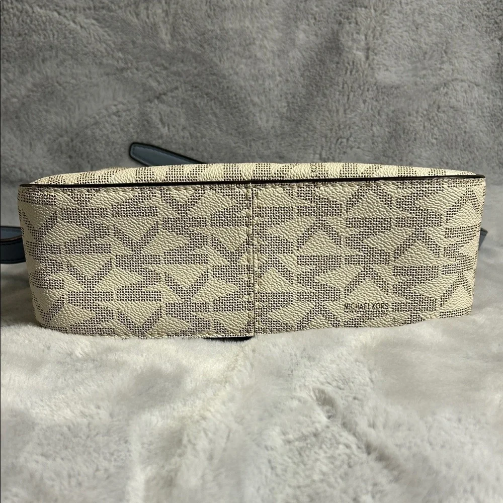 Michael Kors “Lea” Pale Blue and Cream Crossbody Bag